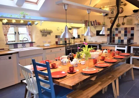 The kitchen & dining area at Swallows Rest, Laneast