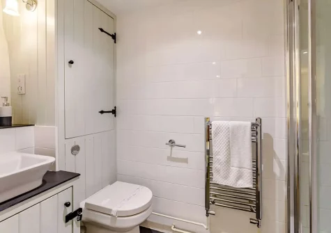 Bedroom #1 en-suite shower room at Swallows Rest, Laneast