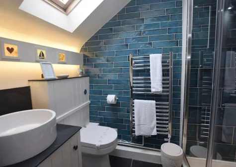 Bedroom #2 en-suite shower room at Swallows Rest, Laneast