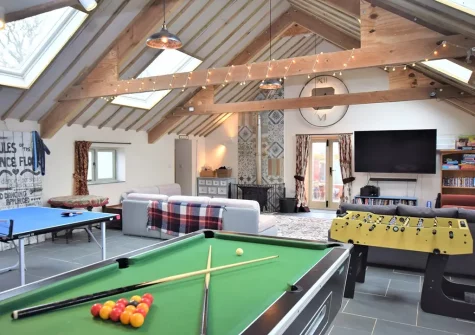 The games room at Swallows Rest, Laneast
