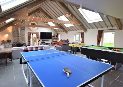 The games room at Swallows Rest, Laneast
