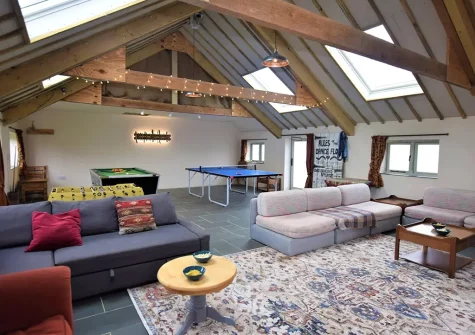 The games room at Swallows Rest, Laneast