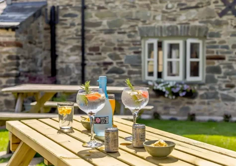 The enclosed garden at Swallows Rest, Laneast