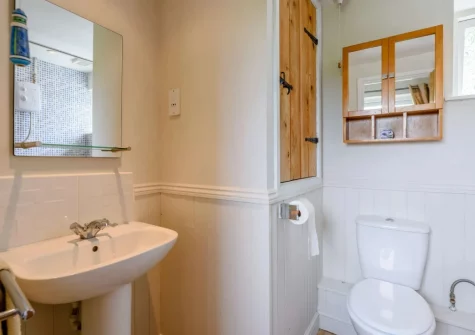 The bathroom at Swallows Return, Woolfardisworthy
