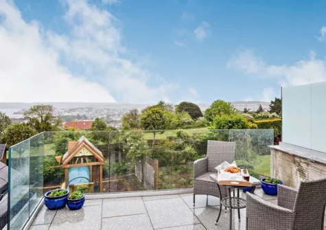 The patio at Swanston Lodge, Paignton