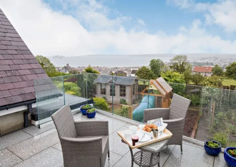The patio at Swanston Lodge, Paignton