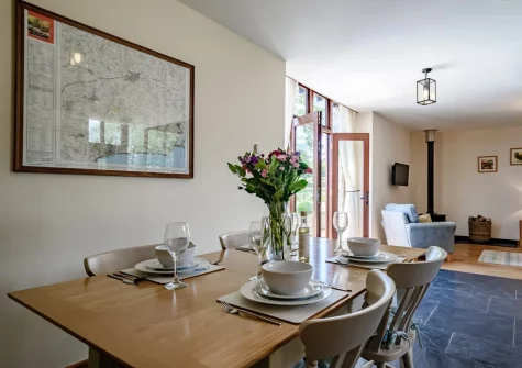 The dining area at Sweetcombe Roost, Sidbury