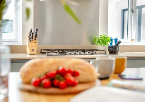 The kitchen at Tamar, St Merryn