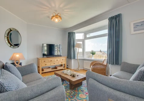 The living area at Tamarind, Porthleven