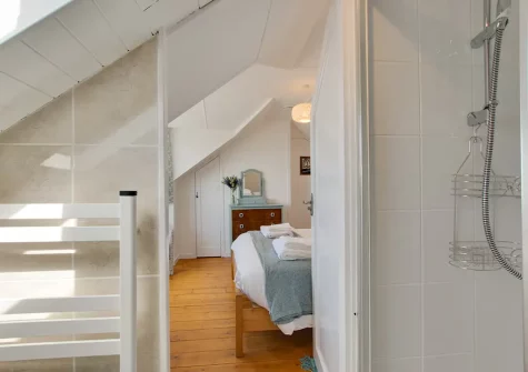 Bedroom #1 en-suite shower room at Tamarind, Porthleven