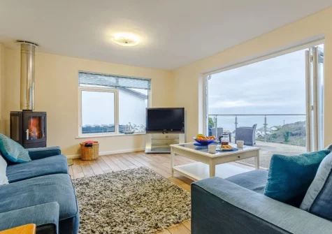 The living room at Tamarisk, Downderry