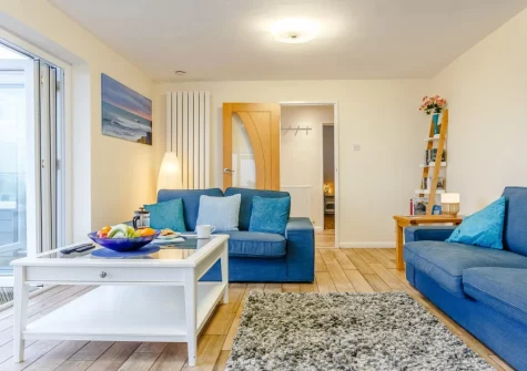 The living room at Tamarisk, Downderry