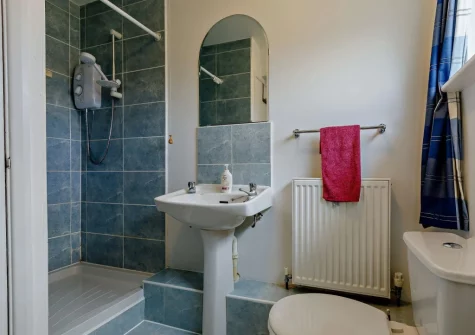 The en-suite shower room at Tanglemead, West Down