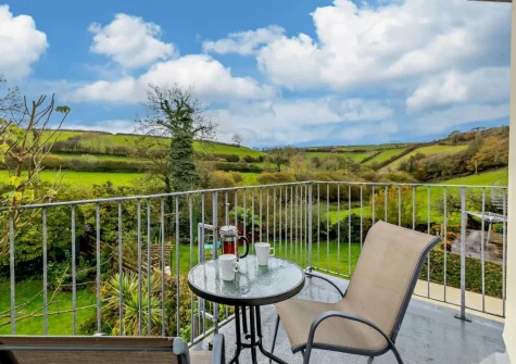 The balcony & outdoor sitting area at Tanglemead, West Down