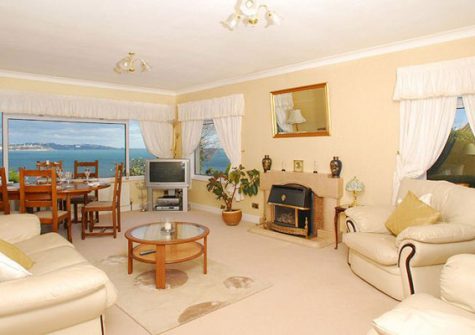 The living area @ Tanna Nivas benefits from panoramic sea views