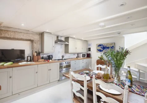 The kitchen at Tathra Beach Cottage, St Ives