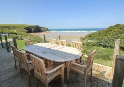 The wrap-around decked patio & alfresco dining area at Templeton, Trenance