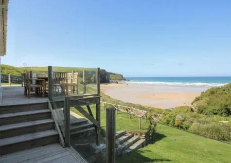 The wrap-around decked patio & garden at Templeton, Trenance