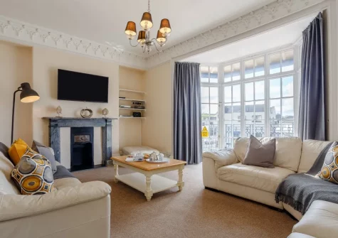 The living room at The Anchorage, Instow