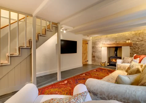 The living room at The Ancient Cottage, Looe