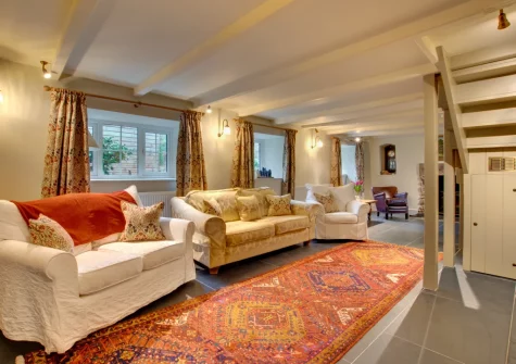 The living room at The Ancient Cottage, Looe