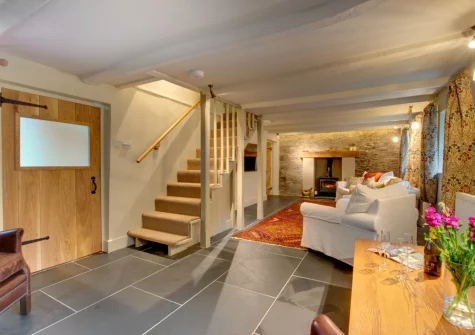 The living room at The Ancient Cottage, Looe
