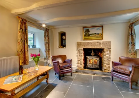 The living room at The Ancient Cottage, Looe