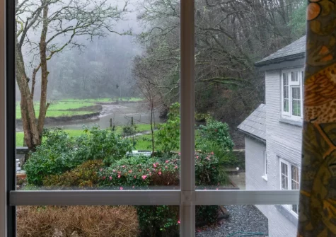 The view from bedroom #1 at The Ancient Cottage, Looe