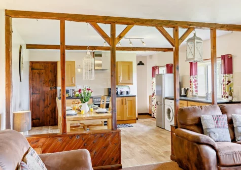The living, dining area & kitchen at The Arch Barn, South Molton