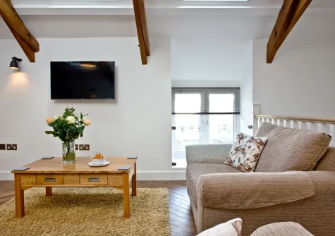The living area at The Barn, 22 At The Beach, Torcross
