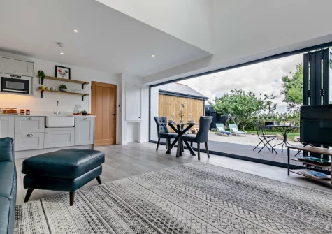 The living & dining area at The Barn at Manor Meadows, Radnor