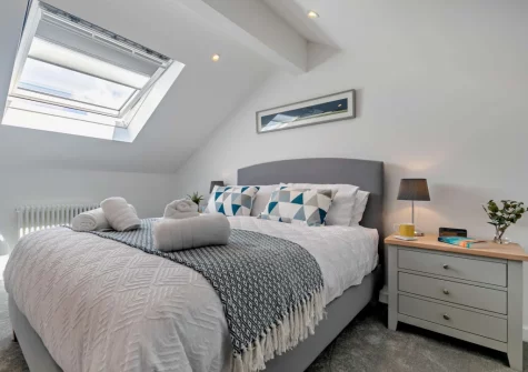 The bedroom at The Barn at Manor Meadows, Radnor