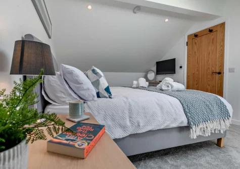 The bedroom at The Barn at Manor Meadows, Radnor