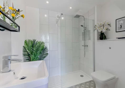 The shower room at The Barn at Manor Meadows, Radnor