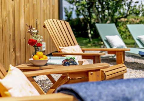 The outdoor sitting area & garden at The Barn at Manor Meadows, Radnor