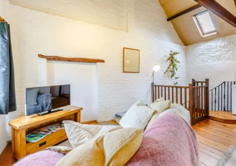 The living area at The Barn, Hittisleigh
