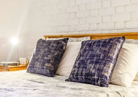 The bedroom at The Barn, Hittisleigh