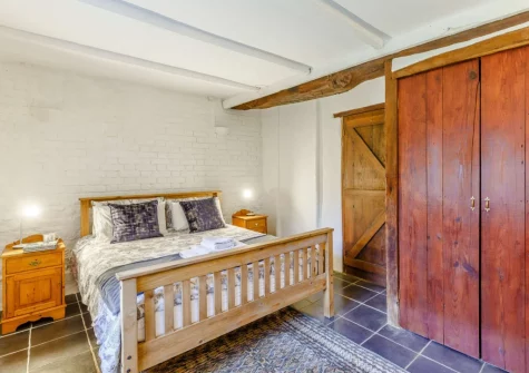 The bedroom at The Barn, Hittisleigh