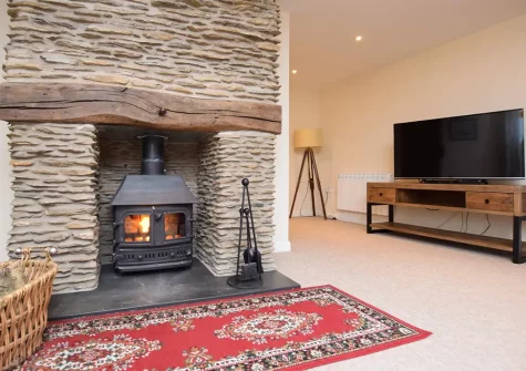 The living area at The Barn, Moules Farm, Berrynarbor