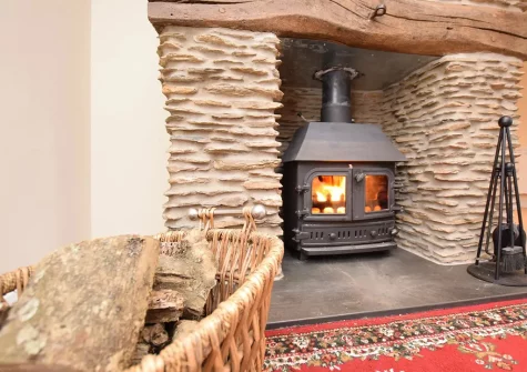 The living area at The Barn, Moules Farm, Berrynarbor