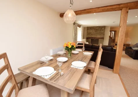 The dining area at The Barn, Moules Farm, Berrynarbor