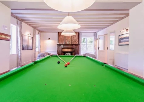 The snooker room at The Barton, Martinhoe