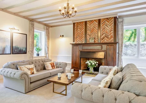 The snooker room with sitting area at The Barton, Martinhoe