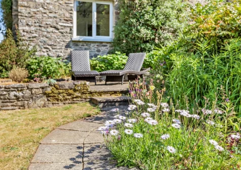 The patio & outdoor sitting area at The Barton, Martinhoe