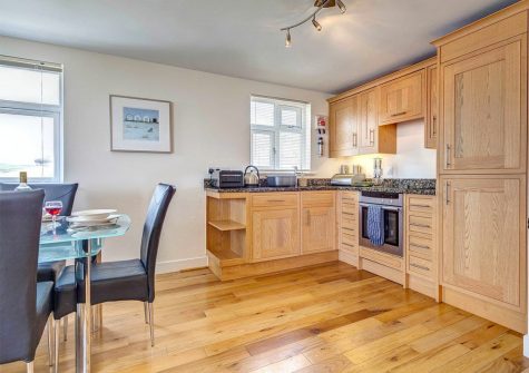 The open-plan kitchen at The Bay, Bigbury-on-Sea