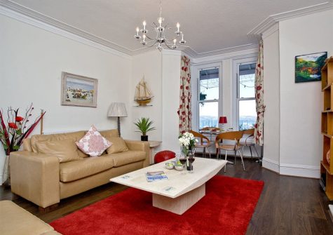 The living area at The Beacon at Harbour Lights, Brixham