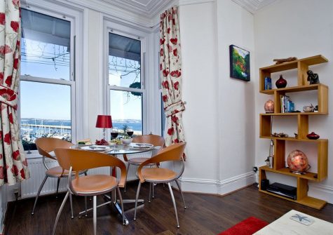 The dining area at The Beacon at Harbour Lights, Brixham