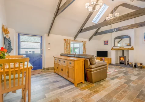 The living & dining area at The Bearoak Shippon, Michaelstow