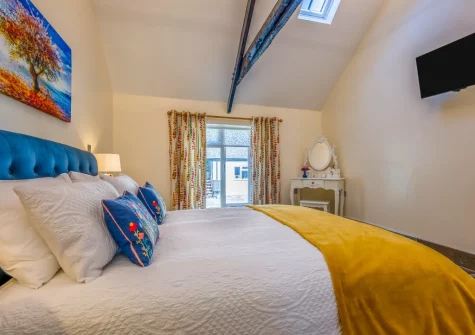 The bedroom at The Bearoak Shippon, Michaelstow