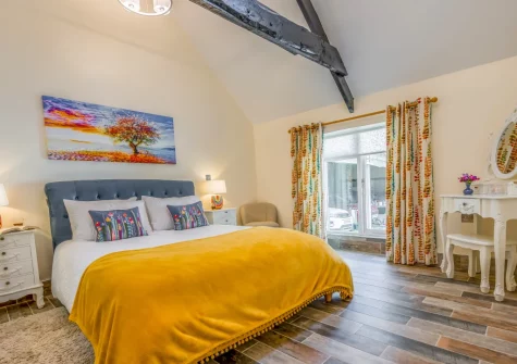The bedroom at The Bearoak Shippon, Michaelstow